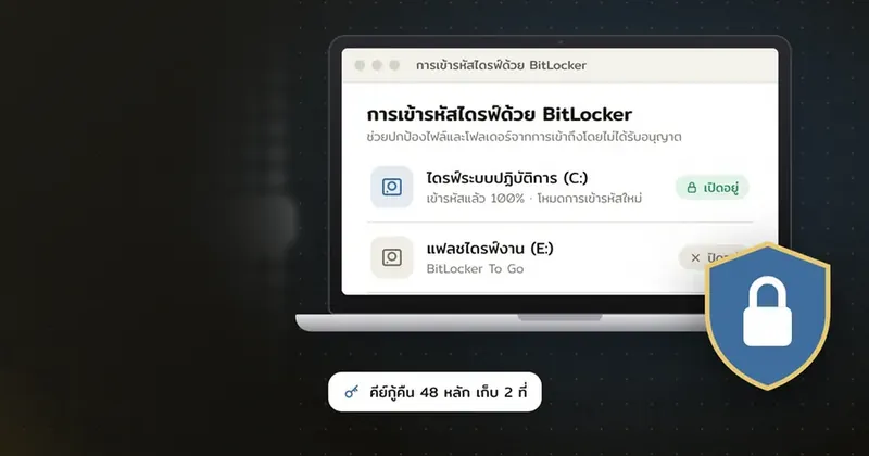 เข้ารหัสดิสก์ BitLocker และ FileVault ป้องกันข้อมูลเมื่อโน้ตบุ๊กหาย