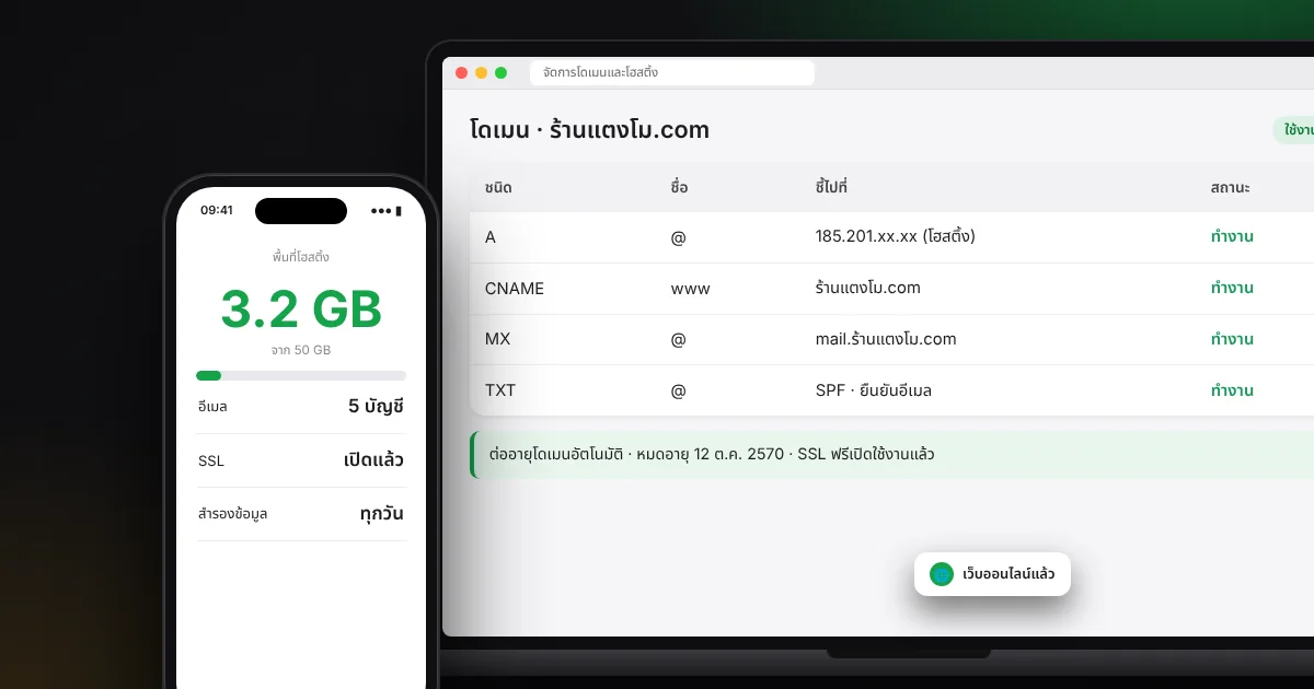 โดเมนและโฮสติ้งคืออะไร ต่างกันอย่างไร DNS ต่ออายุ ย้ายเว็บ และข้อควรระวังตอนจดโดเมน