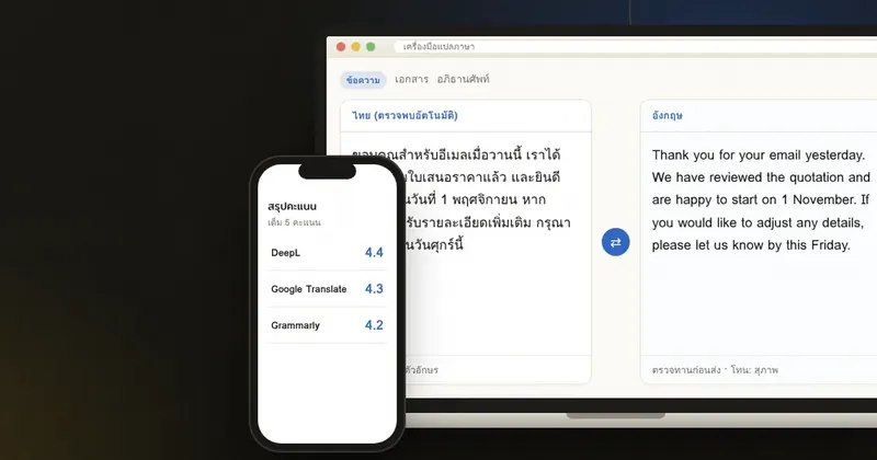 รีวิวเครื่องมือแปลภาษาและช่วยเขียน DeepL, Google Translate, Grammarly