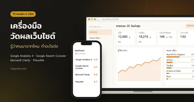 รีวิวเครื่องมือวัดผลเว็บไซต์ GA4, Search Console, Clarity, Plausible