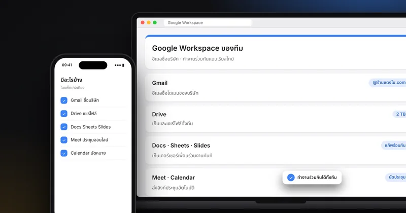 Google Workspace คืออะไร? รู้จัก Gmail Drive Docs Meet และเครื่องมือทำงานออนไลน์