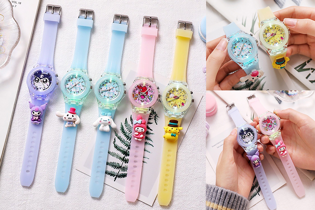Sanrio นาฬิกาเด็กนาฬิกาเรืองแสง