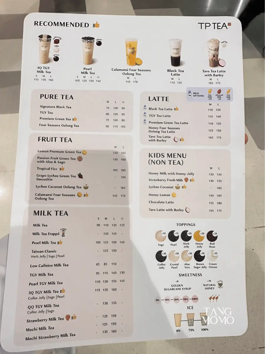 ชานมไข่มุกพรีเมียม TP TEA